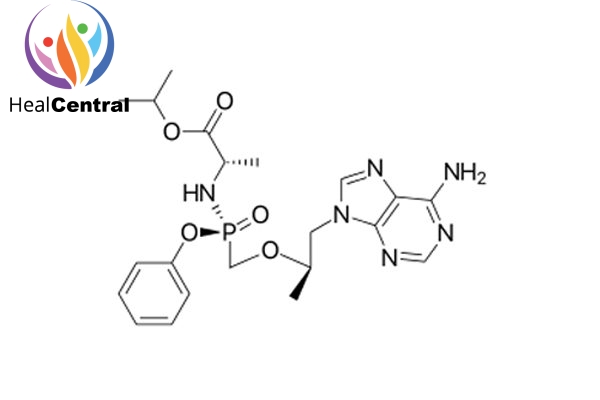 Cấu trúc hóa học của tenofovir alafenamide.