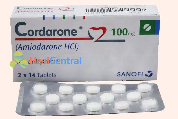 Hộp và vỉ thuốc Cordarone