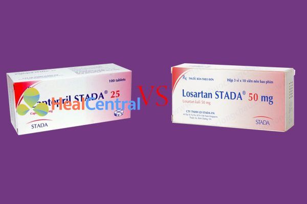 So sánh losartan với captopril