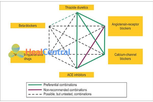 Sơ đồ các thuốc điều trị tăng huyết áp trên lâm sàng