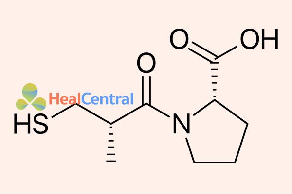 Cấu trúc hóa học của captopril.