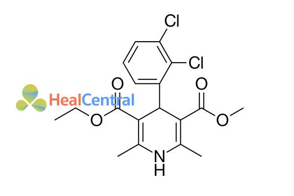 Cấu trúc hóa học của felodipine.