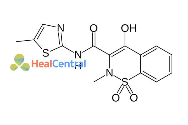 Cấu trúc hóa học của meloxicam.