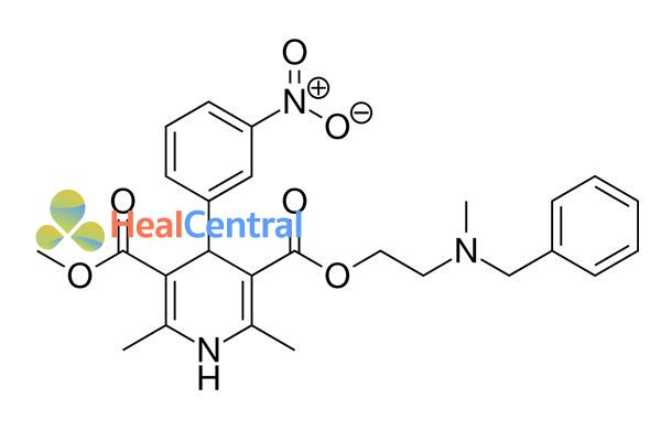 Cấu trúc hóa học của nicardipine.