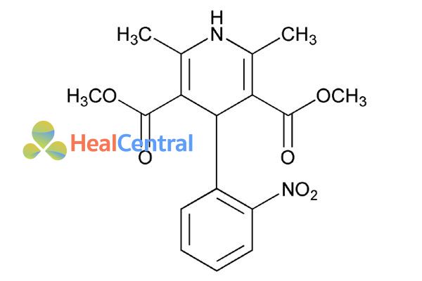 Cấu trúc hóa học của nifedipine.