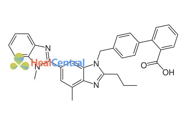  Cấu trúc hóa học của telmisartan.