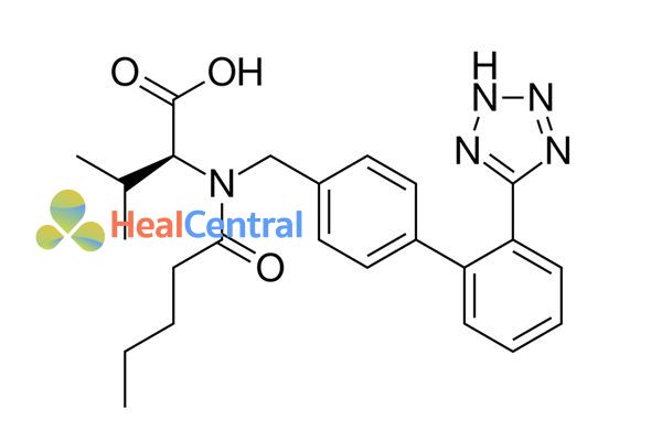 Cấu trúc hóa học của valsartan.