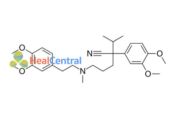 Cấu trúc hóa học của verapamil.