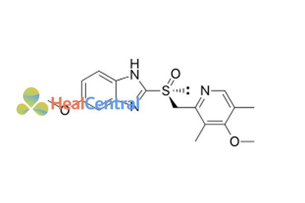 Công thức hóa học của esomeprazole.