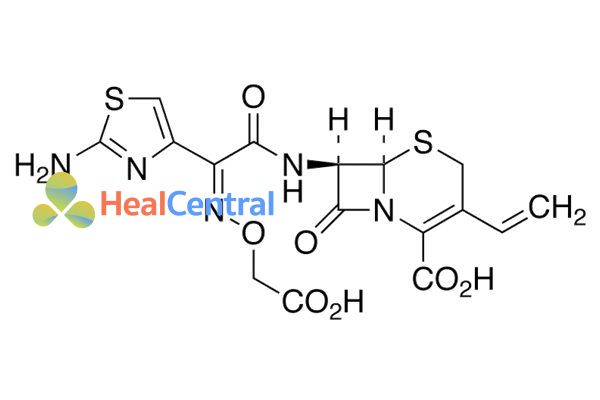 Cấu trúc hóa học của cefixime.