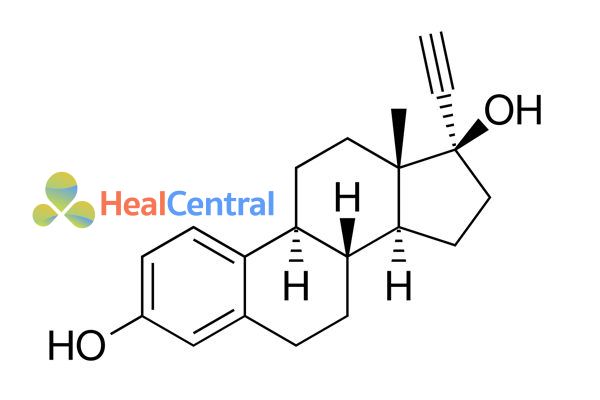 Cấu trúc hóa học của ethinylestradiol
