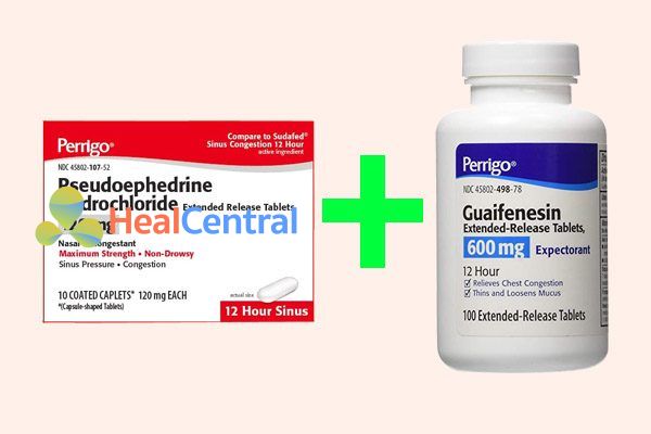 Kết hợp pseudoephedrine hydrochloride với guaifenesin