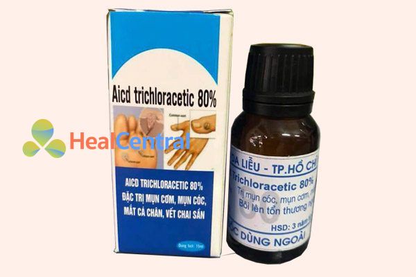 Hộp và lọ thuốc Acid trichloacetic