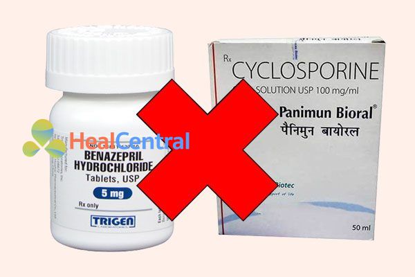 Tương tác thuốc benazepril và cyclosporine