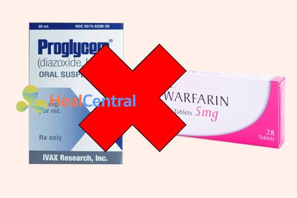 Tương tác thuốc diazoxide và warfarin