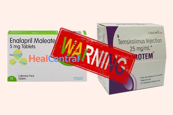 Tương tác thuốc enalapril và temsirolimus