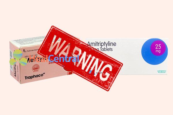 Tương tác thuốc methyldopa (thuốc chủ vận alpha2-adrenergic trung ương) và amitriptyline (thuốc chống trầm cảm ba vòng)