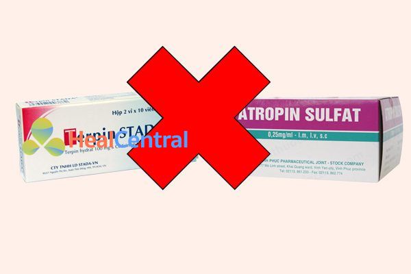 Tương tác thuốc terpin và atropin