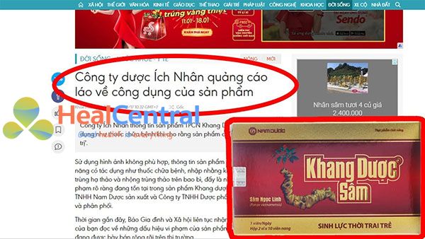 Khang dược sâm quảng cáo quá công dụng