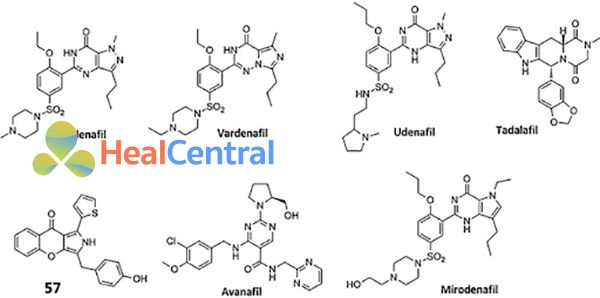 Cấu trúc hóa học một số chất ức chế PDE-5