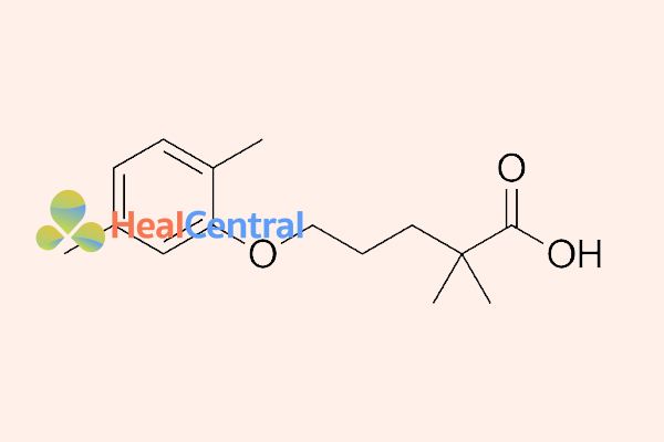 Ảnh: Cấu trúc hóa học của gemfibrozil.