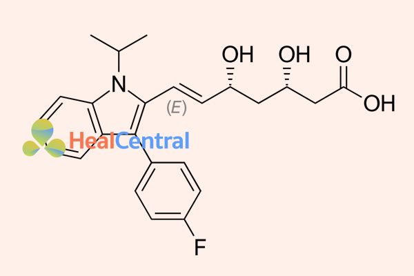 Cấu trúc hóa học của fluvastatin.