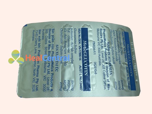 Hình ảnh: Mặt dưới vỉ thuốc Metic glucotin