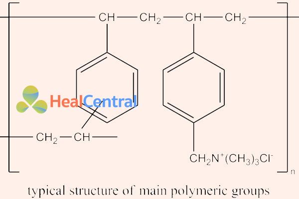 Cấu trúc hóa học một monomer của cholestyramine