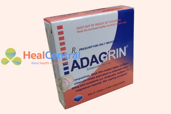 Hộp thuốc Adagrin 50mg có tem chống giả