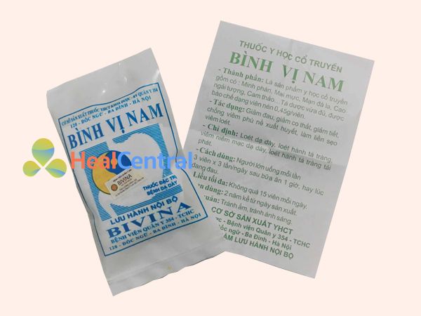 Bao bì thuốc Bình Vị Nam có tem chống giả