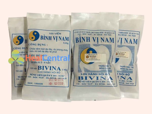 Bao bì thuốc Bình Vị Nam của Bệnh viện Quân Y 354