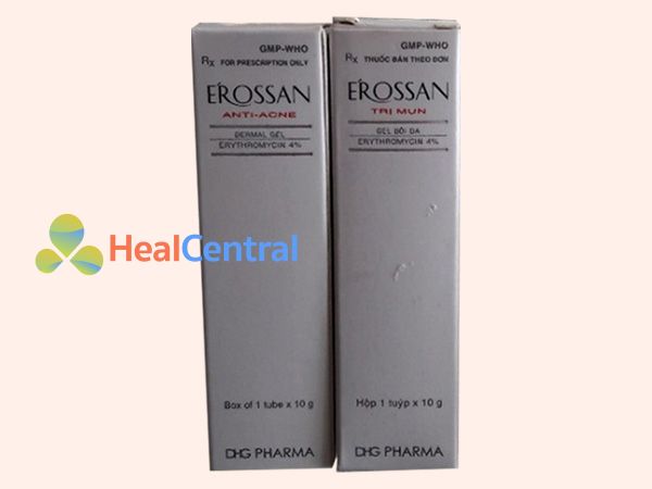 Thuốc trị mụn Erossan có chứa thành phần kháng sinh Erythromycin