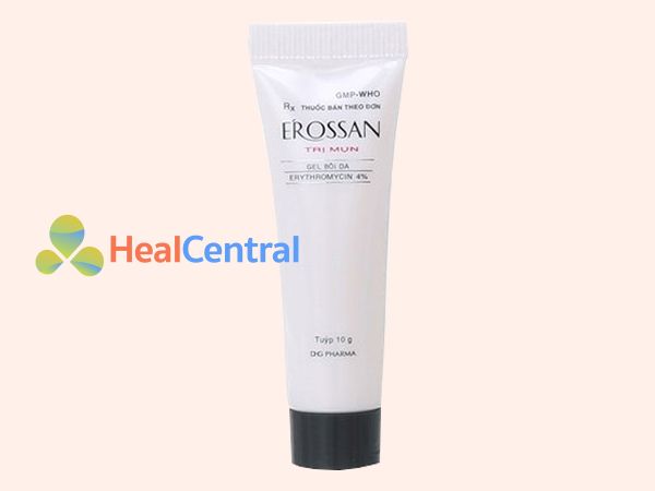 Mỗi tuýp kem trị mụn Erossan có 10g 