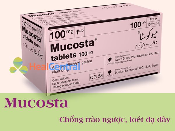 Thuốc Mucosta 100mg điều trị loét dạ dày- tá tràng