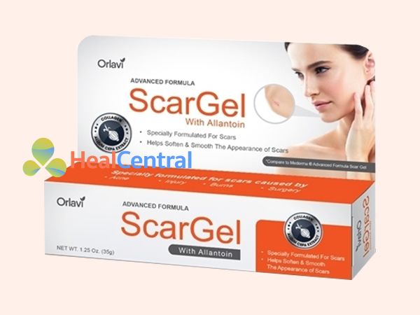 Mặt trước hộp kem trị sẹo Orlavi Scargel 35g