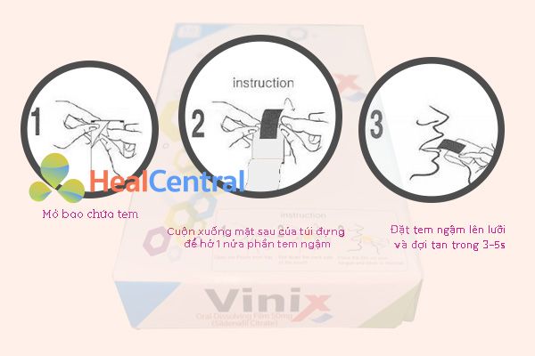 Cách sử dụng tem ngậm Vinix