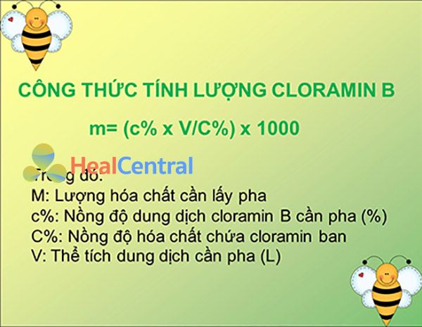 Công thức tính lượng hóa chất Cloramin B cần pha