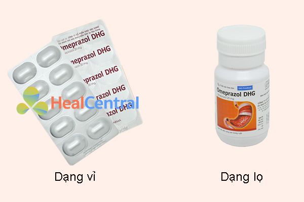 Hai quy cách đóng gói của Omeprazol DHG 20mg