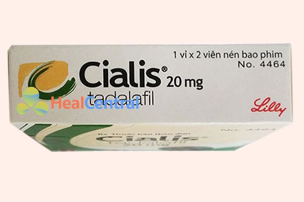 Mặt bên của hộp thuốc Cialis 20mg