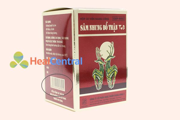 Sâm Nhung Bổ Thận TW 3 có mã vạch