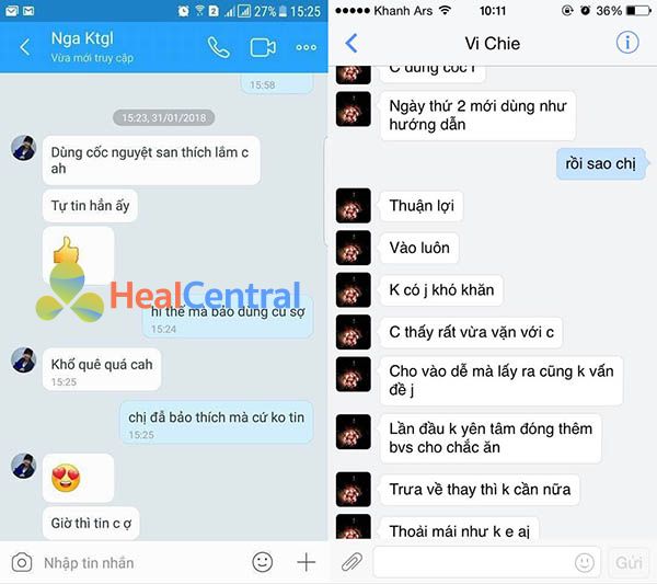 Review cốc nguyệt san của khách 3