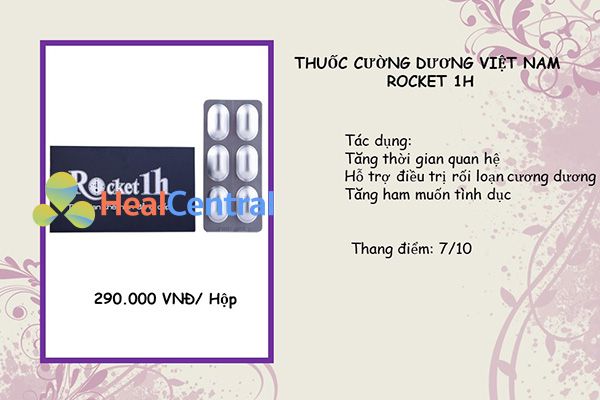 Thuốc cường dương Rocket 1 h nổi tiếng tại Việt Nam