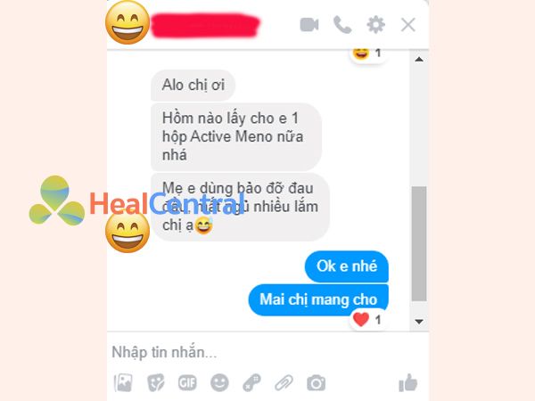 Phản hồi của khách hàng sau khi sử dụng Active Meno