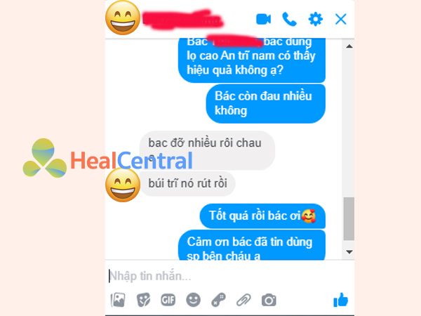 Phản hồi của khách hàng sau khi sử dụng cao An Trĩ Nam