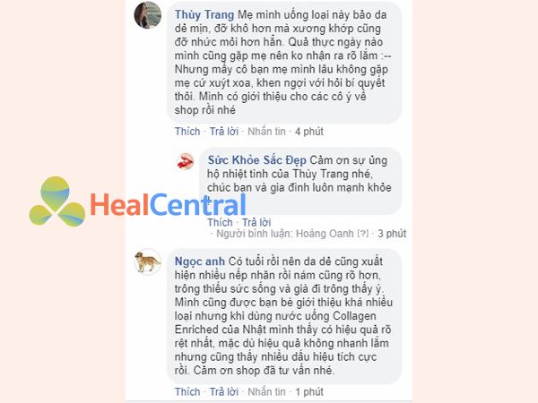 Review của khách hàng về Collagen Shiseido