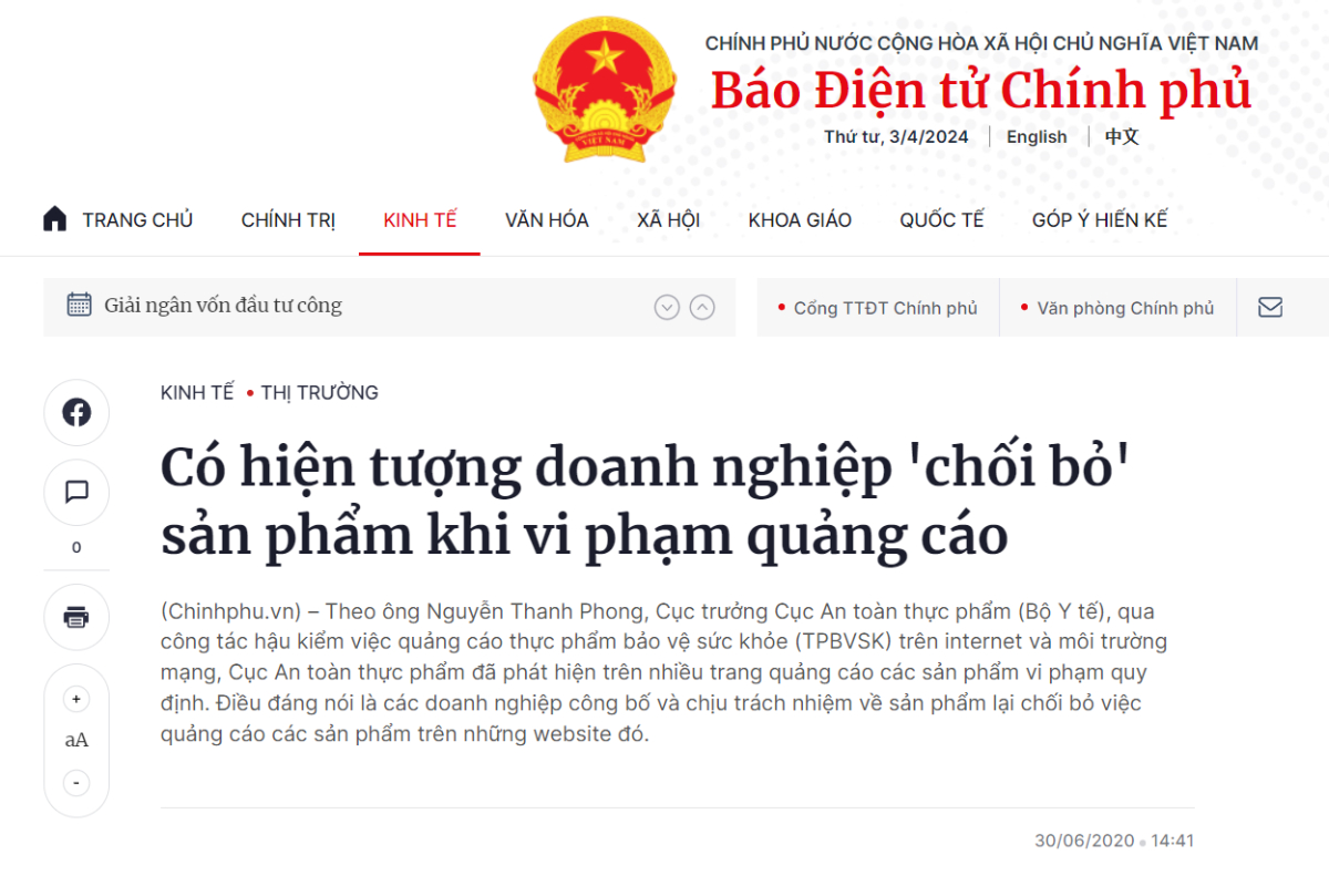 Báo Điện tử Chính phủ điểm tên Gan Nhó Kỳ Nam