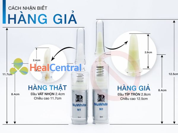 Phân biệt kem làm hồng nhũ hoa Nuwhite N1 thật - giả