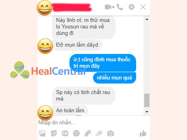 Phản hồi của khách hàng sau khi sử dụng Yoosun Rau Má