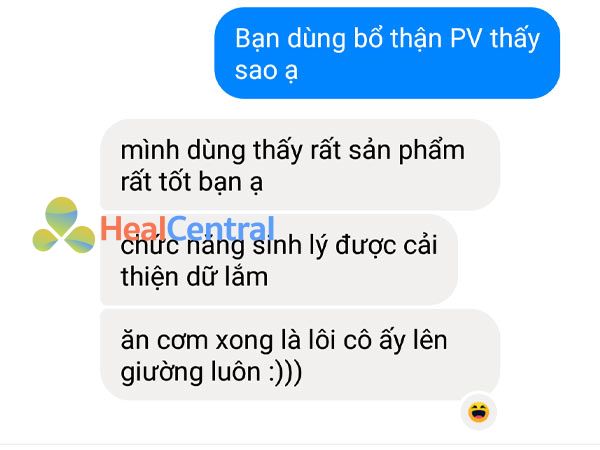 Phản hồi từ người sử dụng bổ thận PV