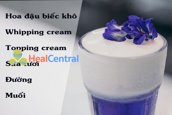 Cách làm Macchiato hoa Đậu biếc